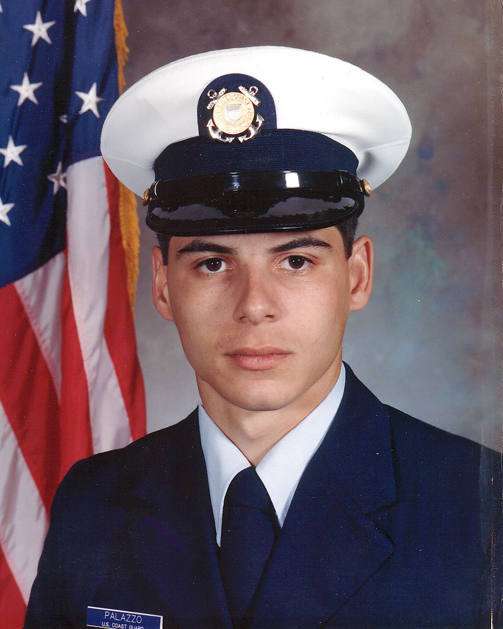 Official Coast Guard photograph of Petty Officer 1st Class Jeffrey Palazzo early in his Coast Guard career. (U.S. Coast Guard)