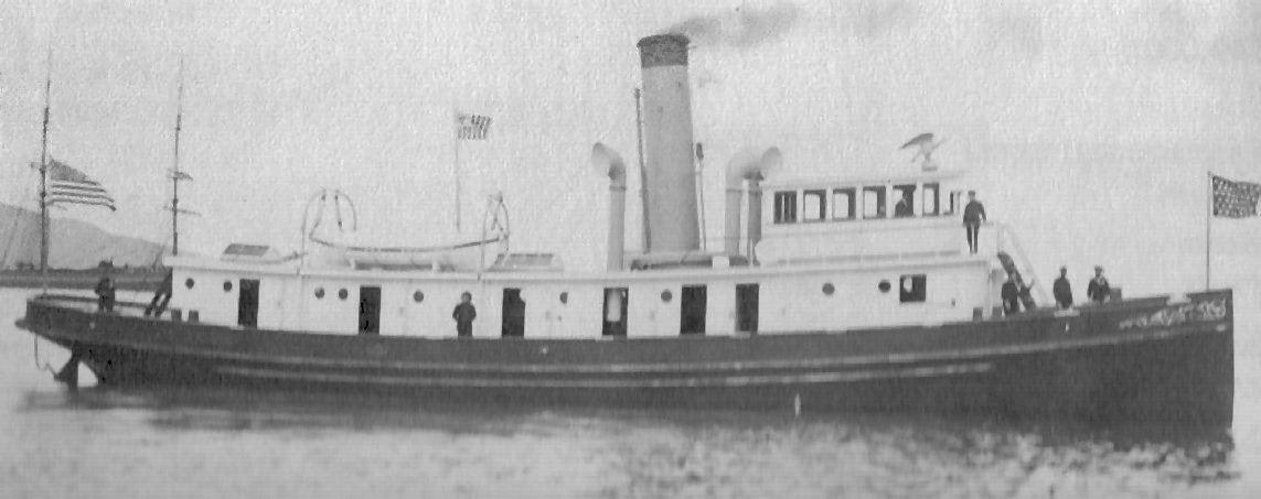 The Revenue Cutter Golden Gate was a 110-foot tug built in 1896, which served an important role in the firefighting efforts along the San Francisco waterfront in the aftermath of the earthquake. (U.S. Coast Guard)