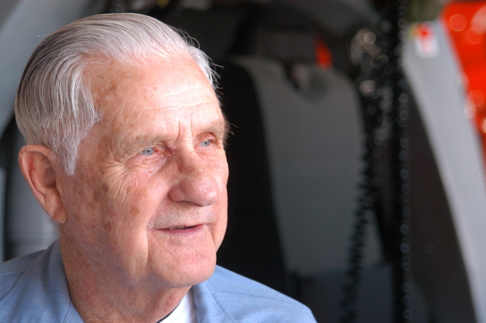 A 2005 photograph of Marvin Perrett laying over at Air Station Los Angeles on a trip to Iwo Jima. (U.S. Coast Guard photo by Petty Officer 3rd Class Nathan Henise)